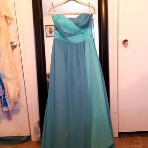 Teal blue prom dress